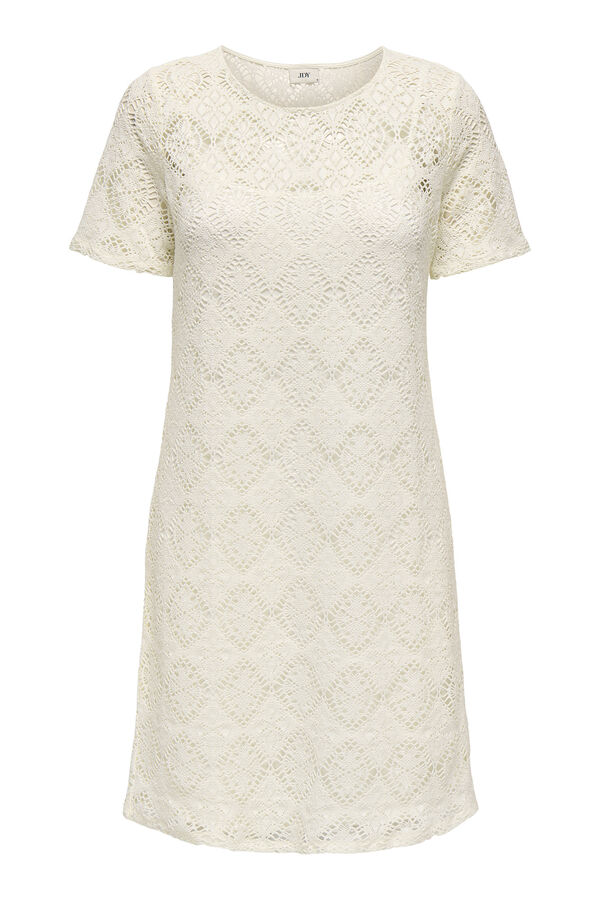 JDY Vestido curto com renda branco