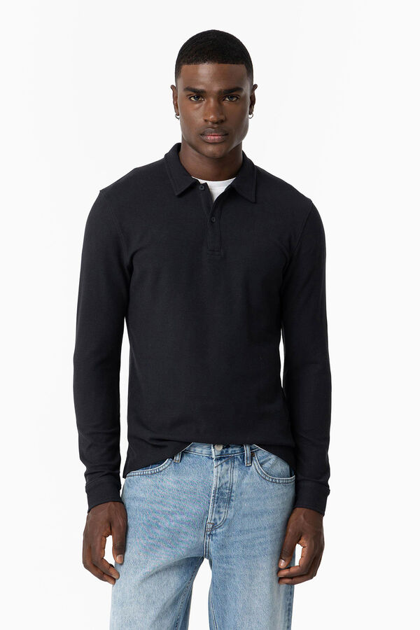 Tiffosi Polo Piqué de Manga Larga azul