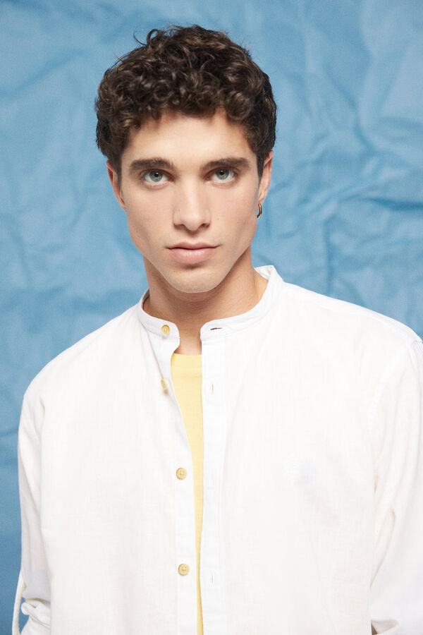 Springfield Camisa lino mao blanco