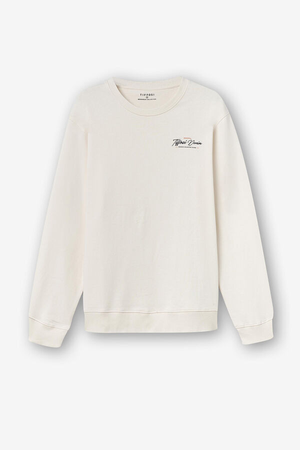 Tiffosi Sudadera con Estampado Frontal beige