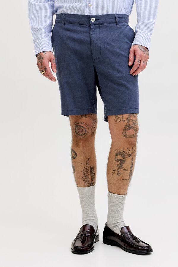 Jack & Jones Bermuda chino regular fit em linho azul