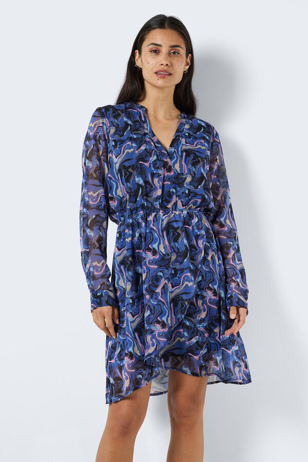 Noisy May vestido curto estampado rosa