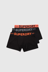 Superdry Pack de tres calzoncillos de algod&oacute;n org&aacute;nico negro
