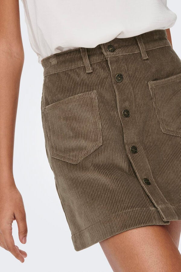 Only Falda corta de pana tostado