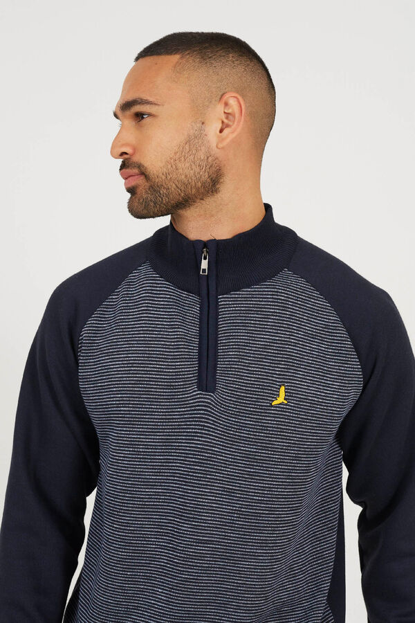 Brave Soul Jersey media cremallera azul