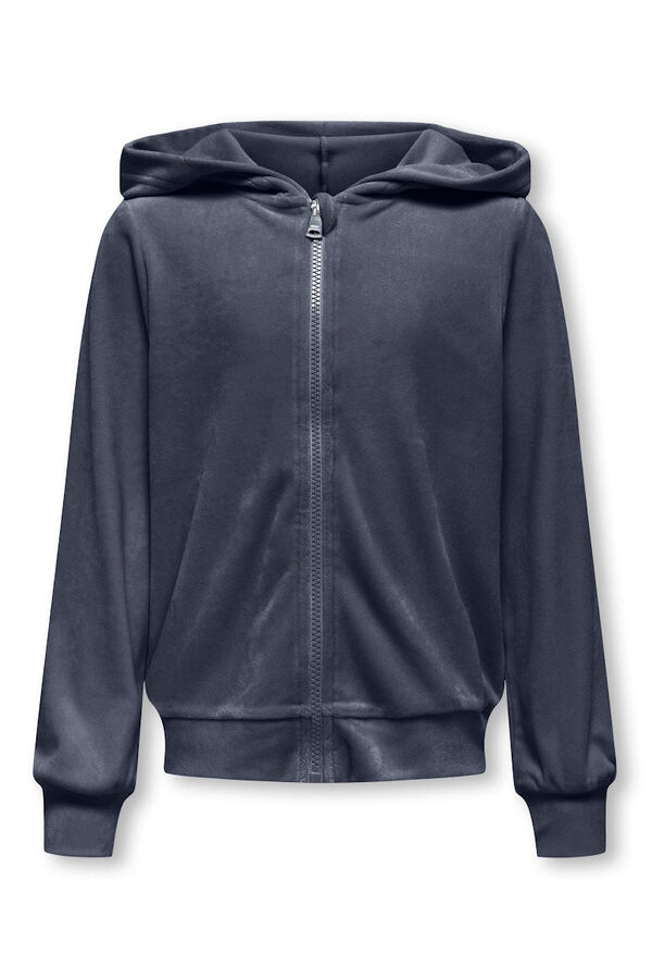 Only Girls Sweatshirt efeito veludo azul