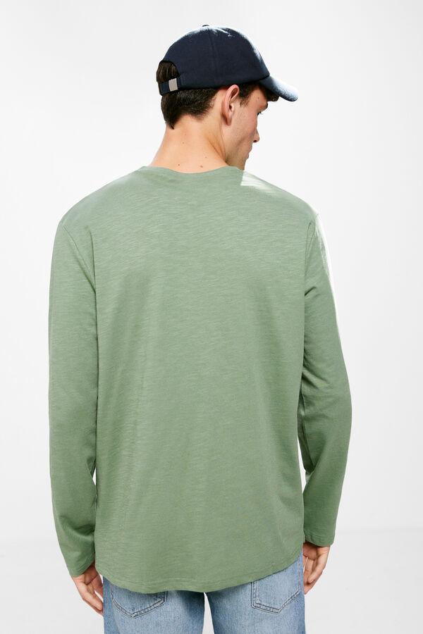 Springfield Camiseta manga larga cuello panadero verde