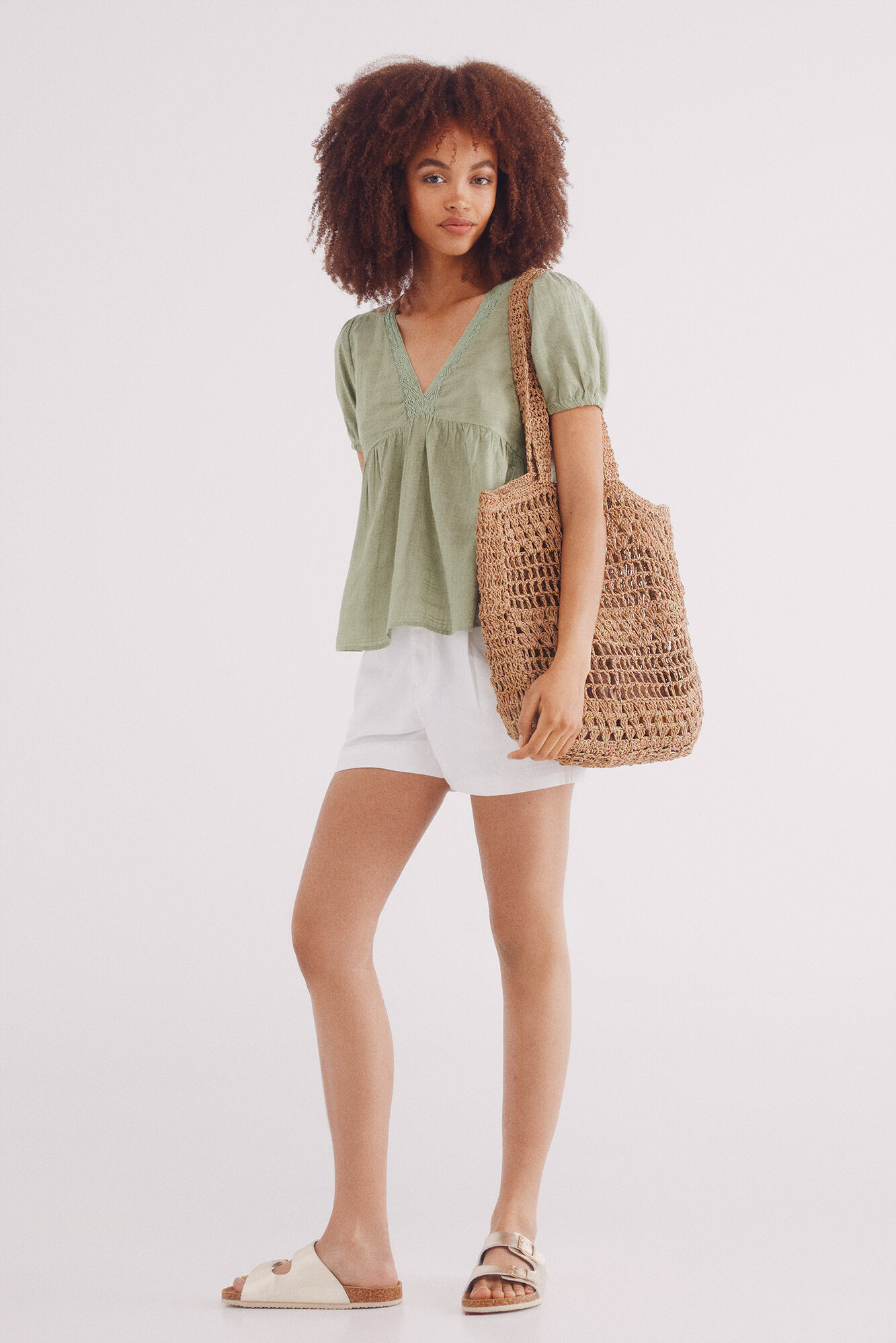 Springfield Blusa decote rendado