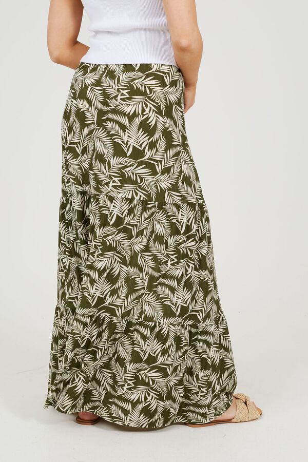 Brave Soul Falda con estampado de hojas verde