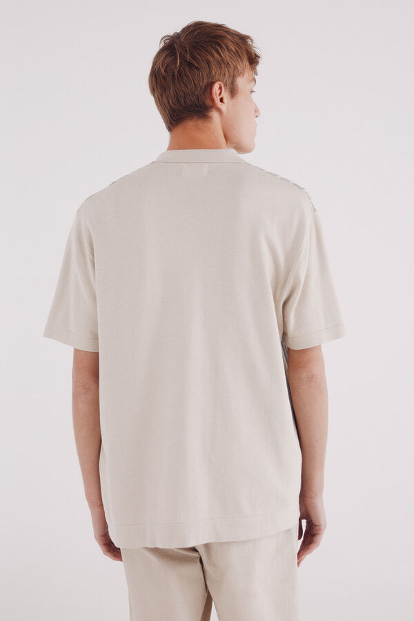 Springfield Cardigan de riscas manga curta verticalmente bege