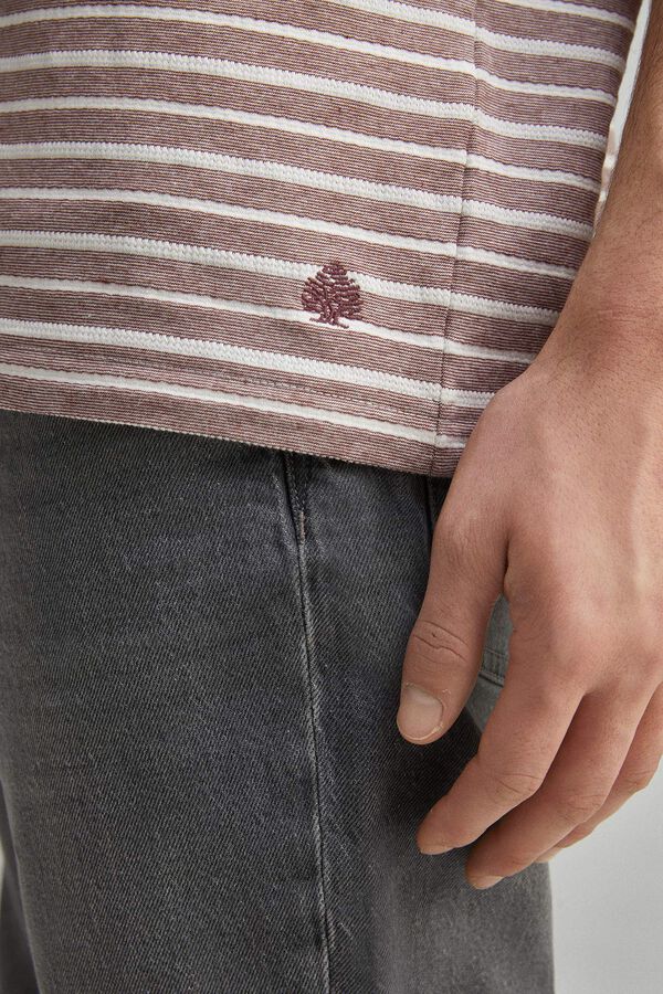Springfield Camiseta raya estructura burdeos