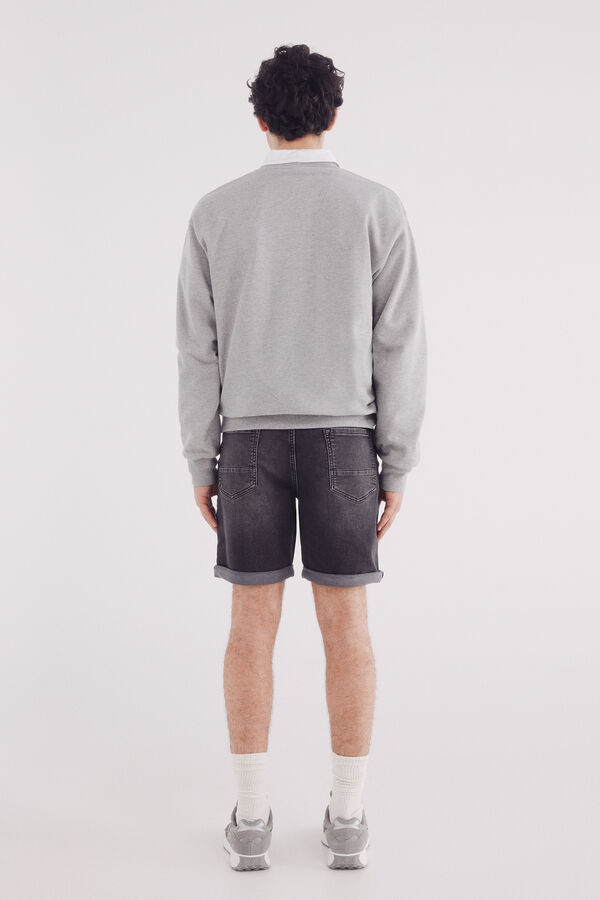 Springfield Bermuda em knit denim preto-lavado cinzento