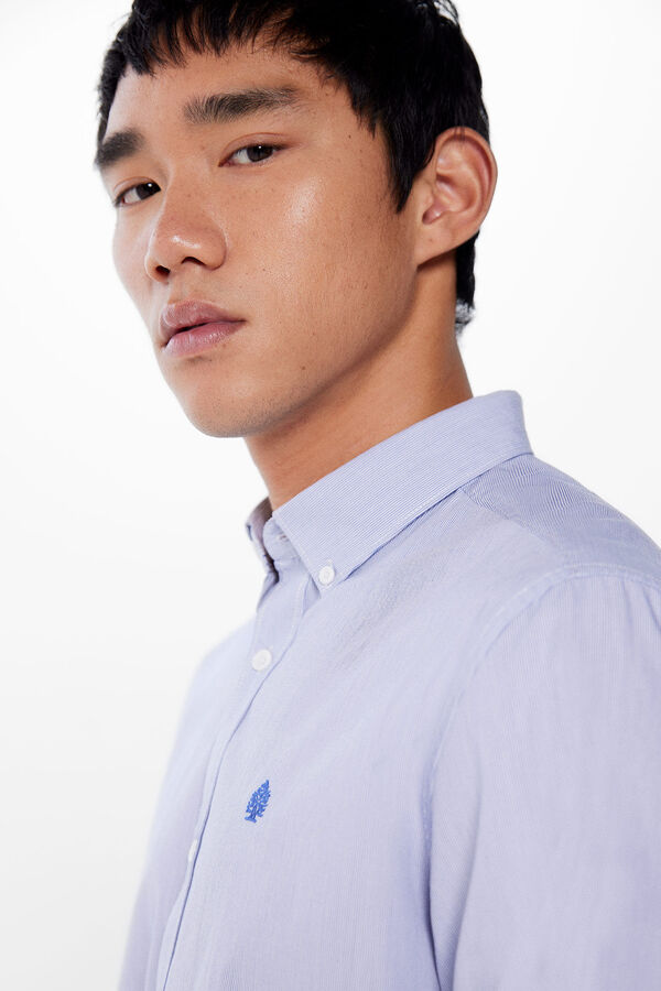 Springfield Camisa polo riscas lavada azul