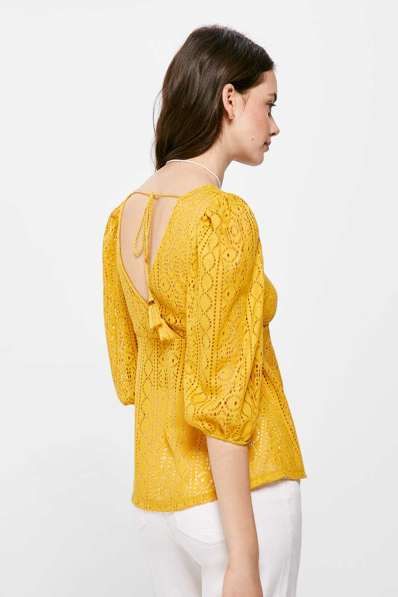 Springfield Camiseta Crochet estampado amarillo