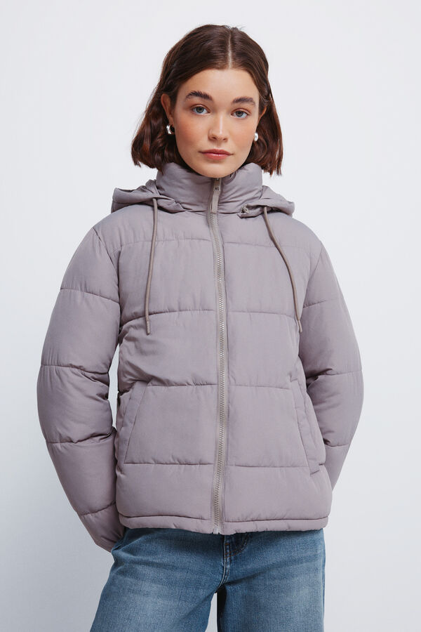 Springfield Chaqueta acolchada capucha poli&eacute;ster reciclado kaki