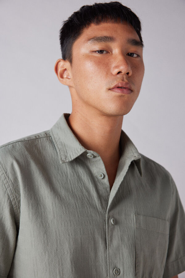 Springfield Camisa manga curta jacquard verde