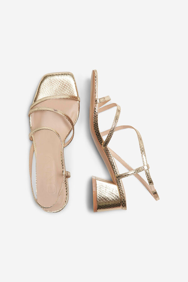 Only Sandalia de tac&oacute;n polipiel amarillo