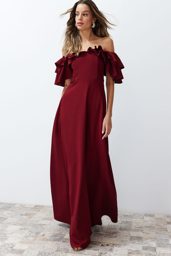 Trendyol Vestido de noche burdeos