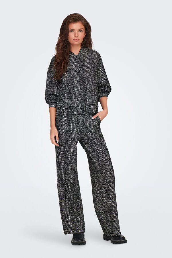 JDY Jaqueta bomber estampada preto