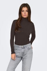 Only Camisola de gola  castanho