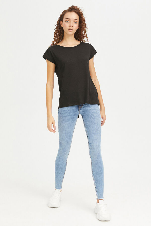 Inside Camiseta Botones Espalda negro