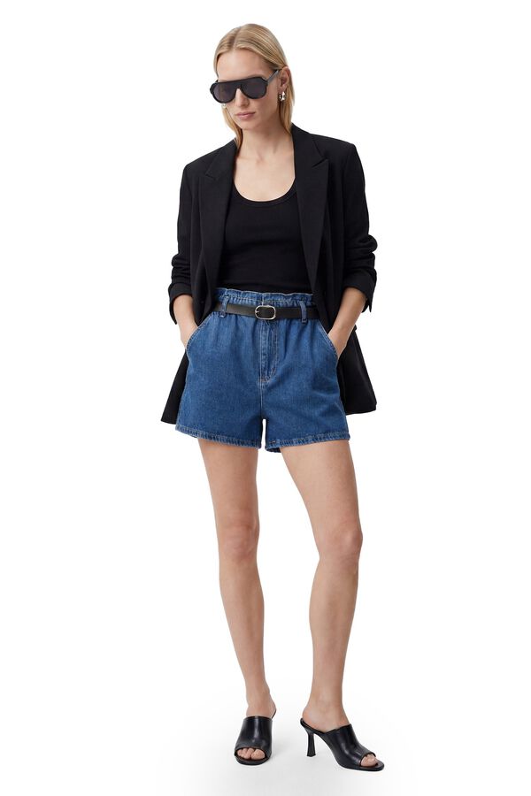 Koton Cal&ccedil;&otilde;es denim de cintura alta com cinto azul