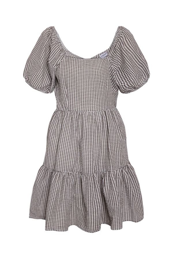 Noisy May Vestido curto com la&ccedil;ada nas costas cru