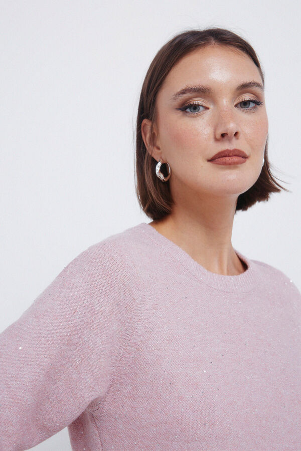 Springfield Camisola com lantejoulas rosa