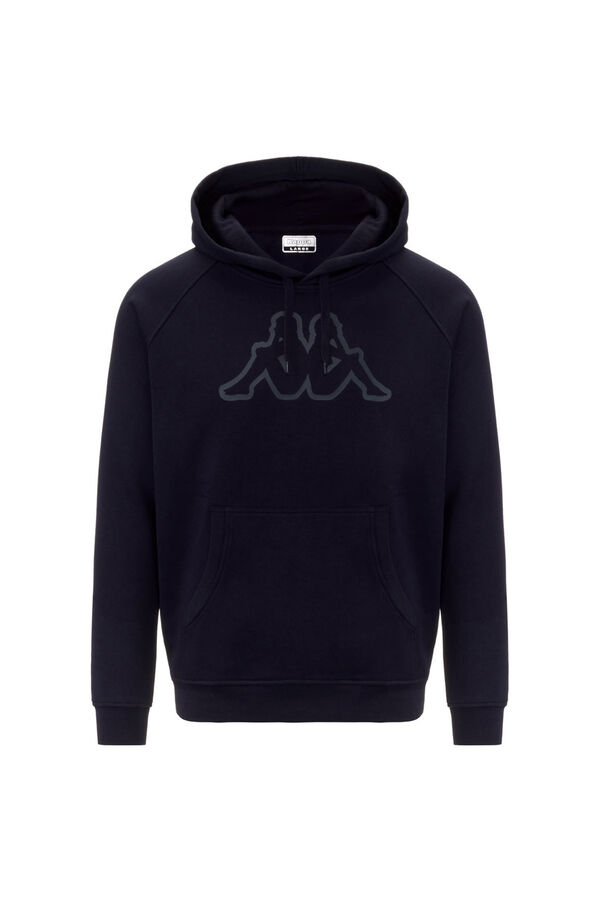 Kappa Sweatshirt desportiva polar com para homem de capuz azul