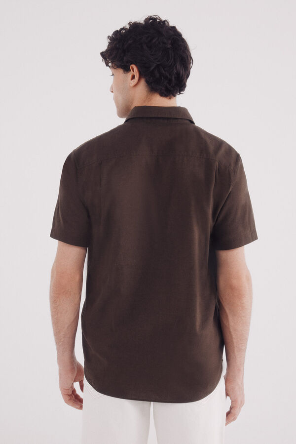 Springfield Camisa de manga curta em linho cru