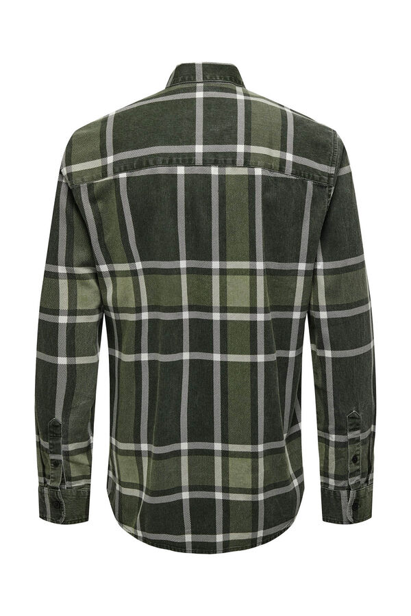 Only & Sons Camisa regular fit quadrados verde