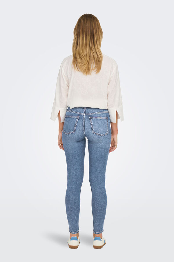 JDY Jeans Skinny Tiro Alto azul