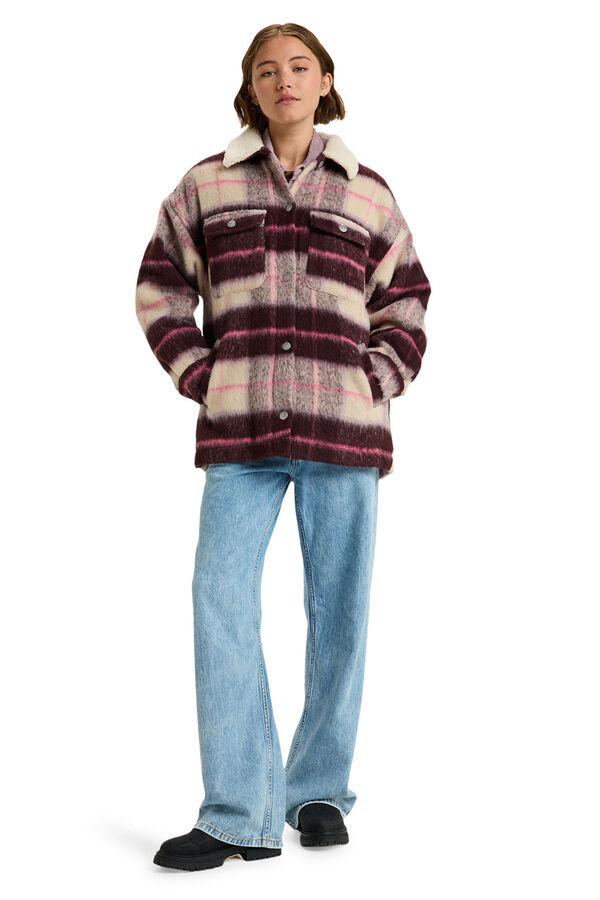 Roxy Camisa estilo camisa Sobretudo castanho