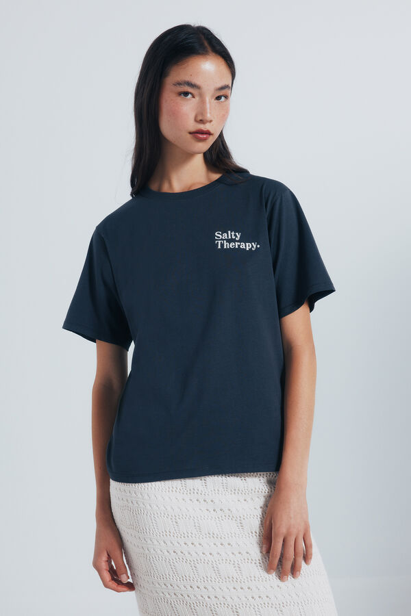 Springfield Costas da camiseta gr&aacute;fica cinzento