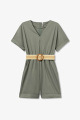 Tiffosi Macac&atilde;o curto com cinto efeito palha verde