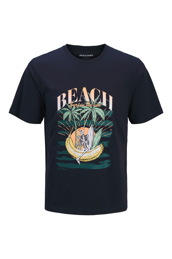 Jack & Jones T-shirt em algod&atilde;o estampada azul