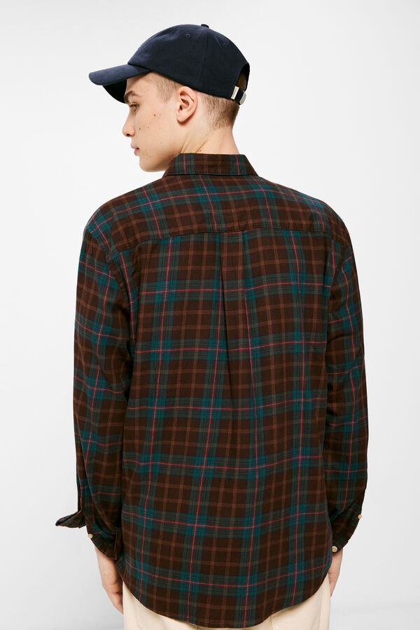 Springfield Camisa aos quadrados castanho