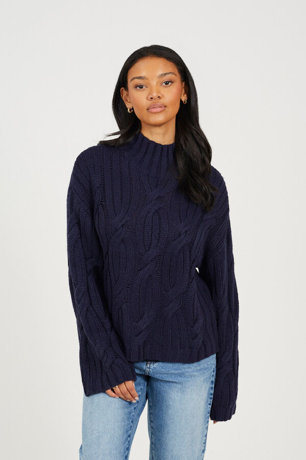 Brave Soul Jersey de punto con ochos azul