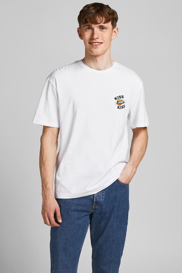 Springfield Camiseta algodón Kiss blanco