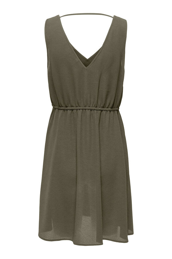 Only Vestido curto com al&ccedil;as largas verde