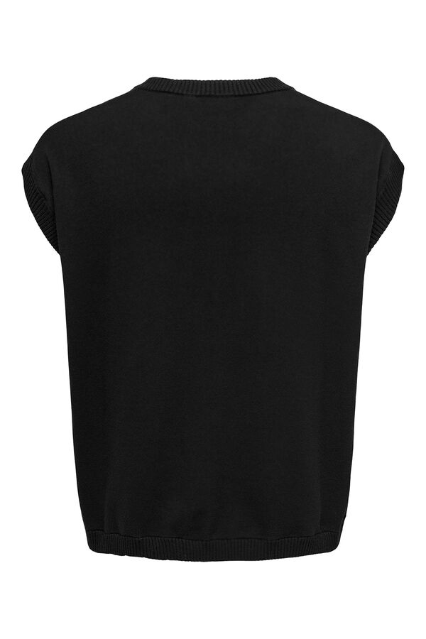 Only & Sons Colete de gola com malha em V preto