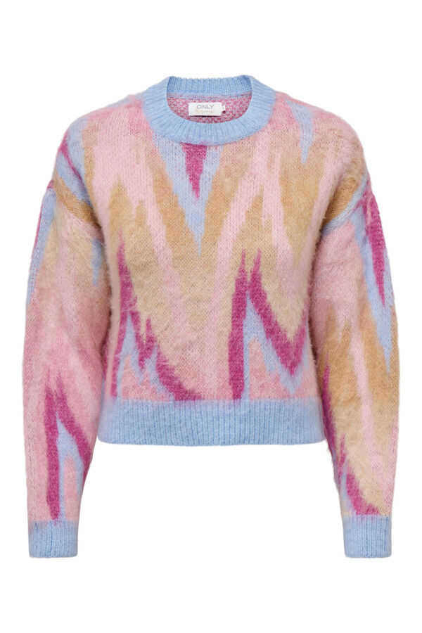 Only Camisola de malha em Jacquard azul