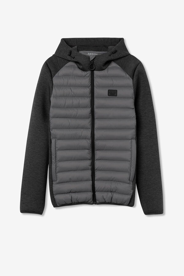 Tiffosi Chaqueta Acolchada Combinada con Capucha gris