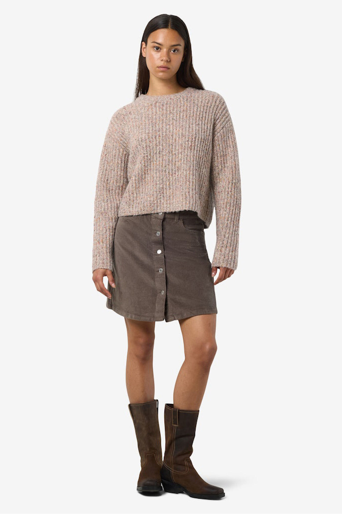 Noisy May jersey jaspeado cuello redondo