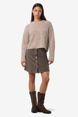 Noisy May jersey jaspeado cuello redondo gris