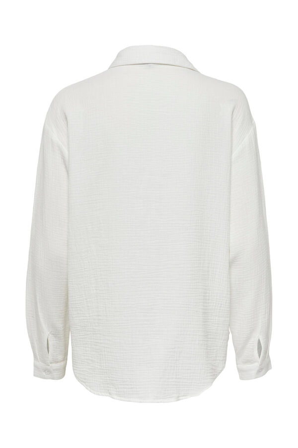 JDY Camisa de bot&otilde;es manga comprida branco