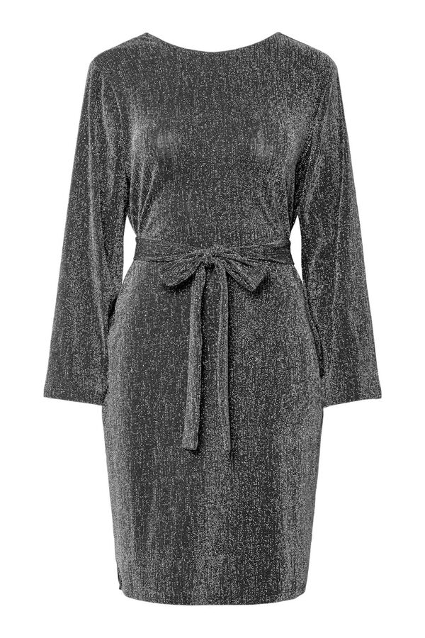 Pieces Vestido curto b&aacute;sico com la&ccedil;ada preto