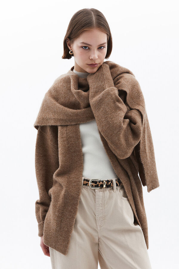 Oxxo C&aacute;rdigan con detalle de chal nude