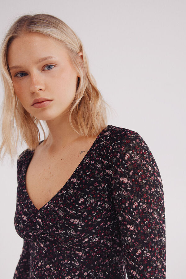 Springfield Vestido curto estampado preto