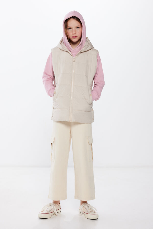 Springfield Kids Colete acolchoado capuz menina cru